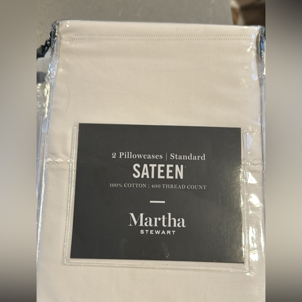 Martha Stewart sateen white standard pillowcase